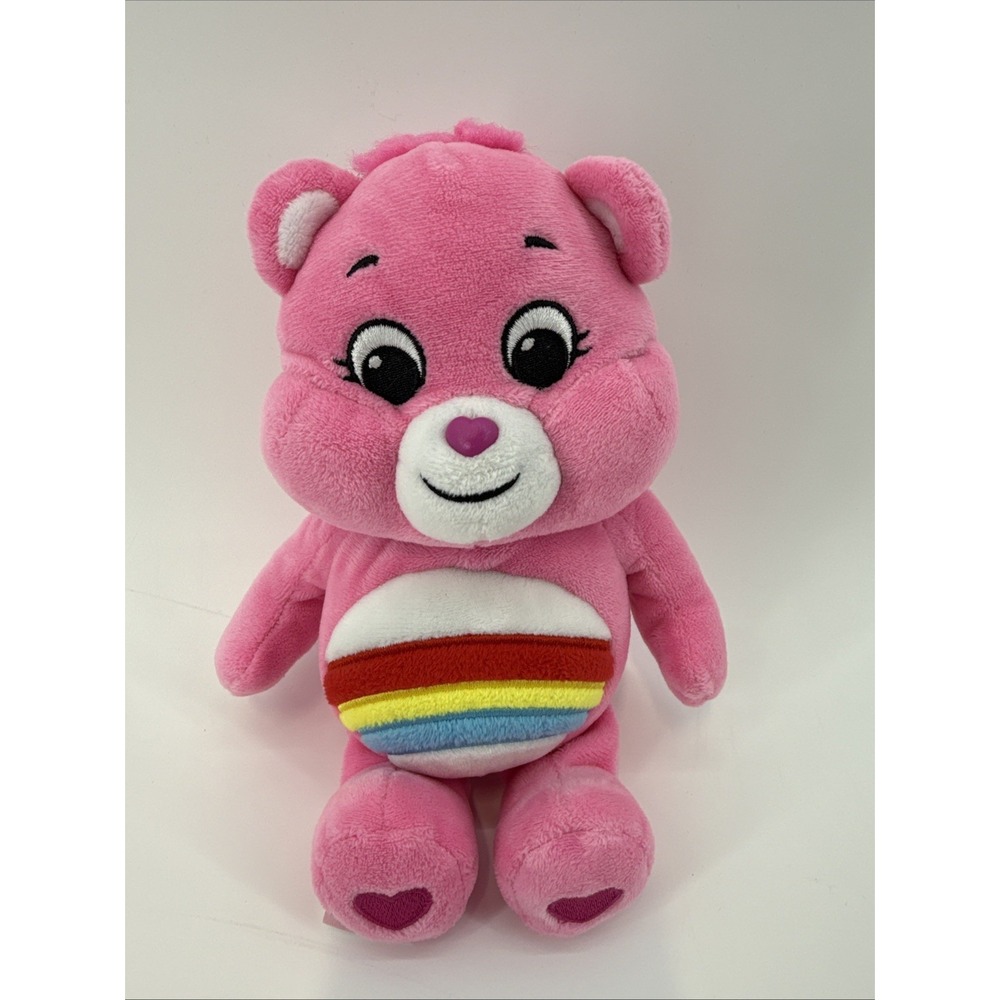 Care Bears Cheer Bear Plush Pink Rainbow Stuffed Animal 9‎ inches Basic Fun 2021
